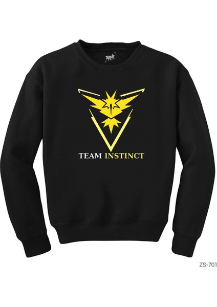 Pokemon Team Instinct Siyah Sweatshirt
