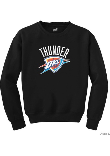 Oklahama Thunder Logo Siyah Sweatshirt