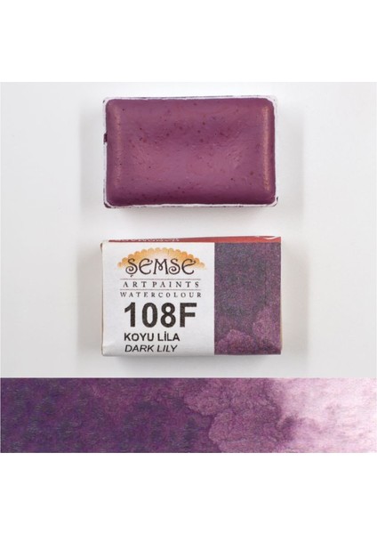 108F Koyu Lila El Yapımı Suluboya Tam Tava