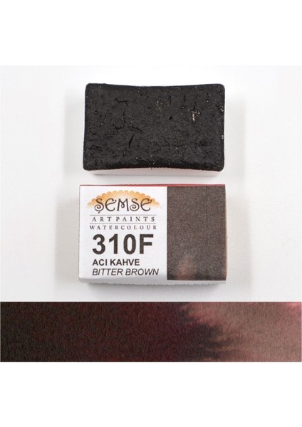 310F Acı Kahve El Yapımı Suluboya Tam Tava