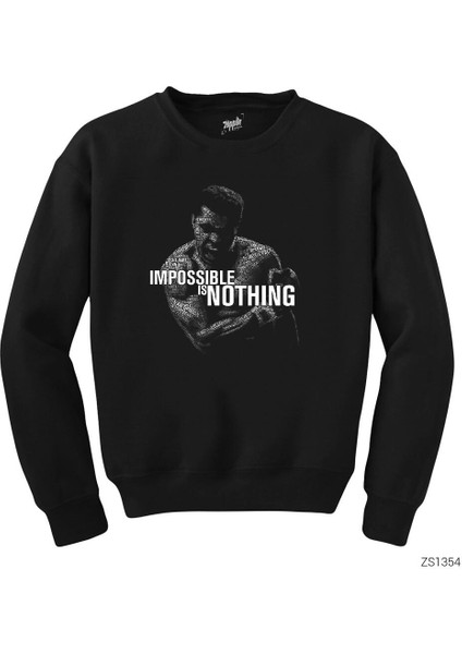 Muhammed Ali Impossible Is Nothing Siyah Sweatshirt