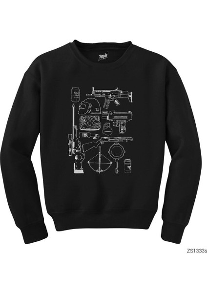 Pubg Items Siyah Sweatshirt