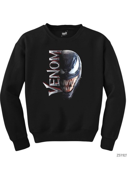 Venom Half Face Siyah Sweatshirt