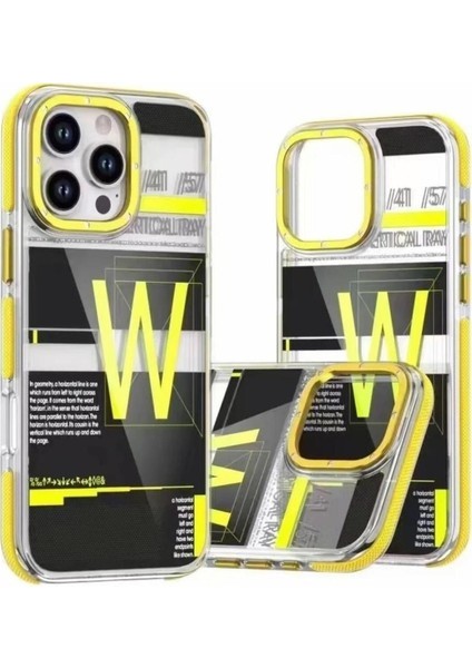 Apple iPhone 16 Plus Kılıf Px Graffito Desenli Silikon Sarı