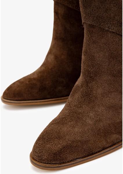 Kadın Topuklu Bot 1075 00272-22 Bn Bot SK24-25 Tutun Yrm Suet modelleri