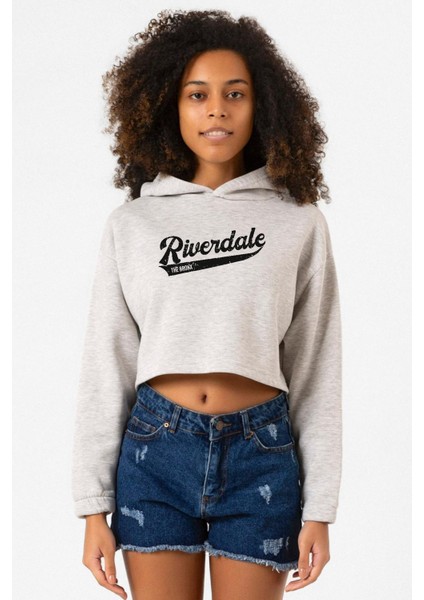 Riverdale Bronx New York City Grimelanj Kadın Crop Kapşonlu
