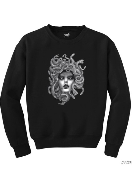 Medusa Siyah Sweatshirt