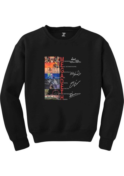 Megadeth Albums Cover Siyah Sweatshirt