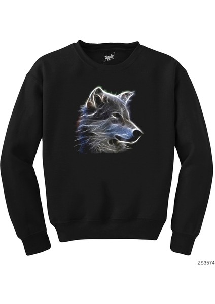 Aura Wolf Siyah Sweatshirt