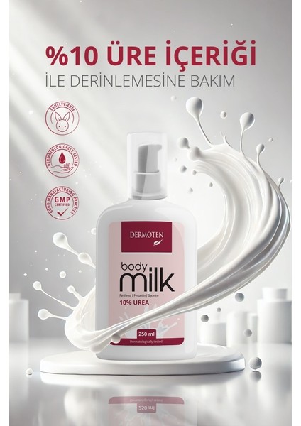 Dermoten Yoğun Nemlendirici Vücut Sütü %10 Üre, Panthenol ve Pentavitin İçerikli – Tüm Cilt Tipleri için 200 ml fiyatları