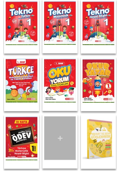 (Sınıf: 1) 2024/2025 2.dönem 7'li Kitap Seti / Dikkat ve Zeka Güçlendirme Zor Seviye