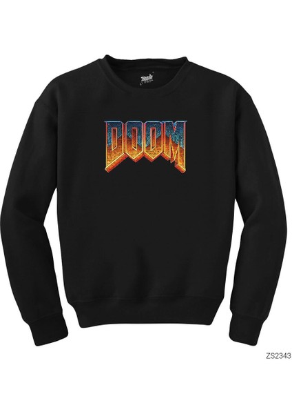 Doom Vintage Siyah Sweatshirt