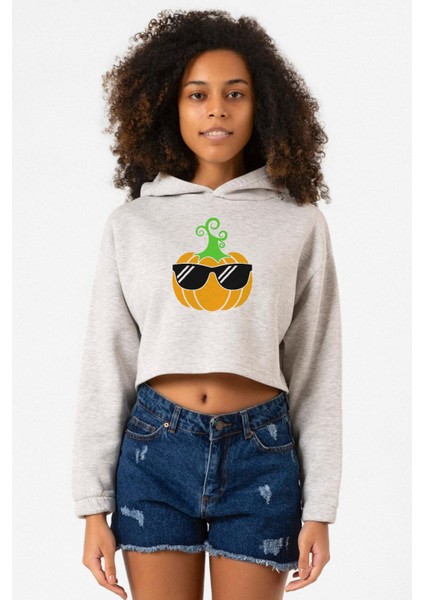 Cool Pumpkin Grimelanj Kadın Crop Kapşonlu