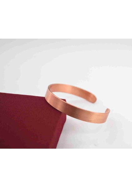 Ince Naif Otantik Model Saf Bakır Bileklik Arkası Açık Bileğe Uyumlu