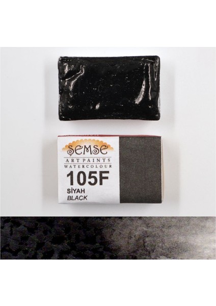 105F Siyah El Yapımı Suluboya Tam Tava