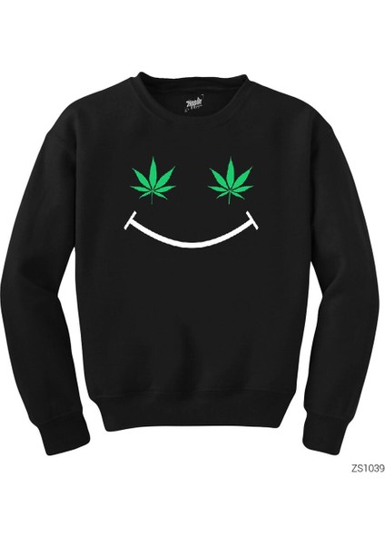 Cannabis Smile Siyah Sweatshirt