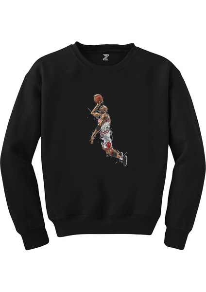 Micheal Jordan Attempt Siyah Sweatshirt