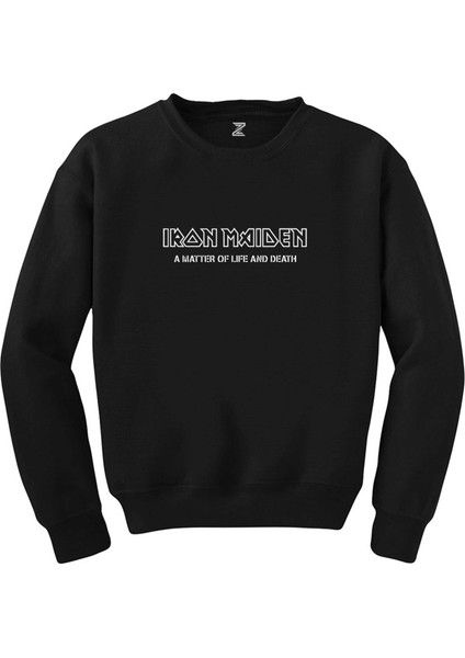 Iron Maiden Matter Of Life Yazı Siyah Sweatshirt