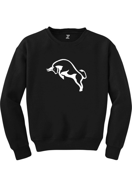 Boğa Siluet Siyah Sweatshirt