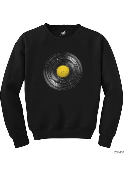 Vinyl Galaxy Siyah Sweatshirt