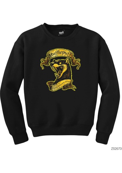 Harry Potter Hufflepuff Official Siyah Sweatshirt