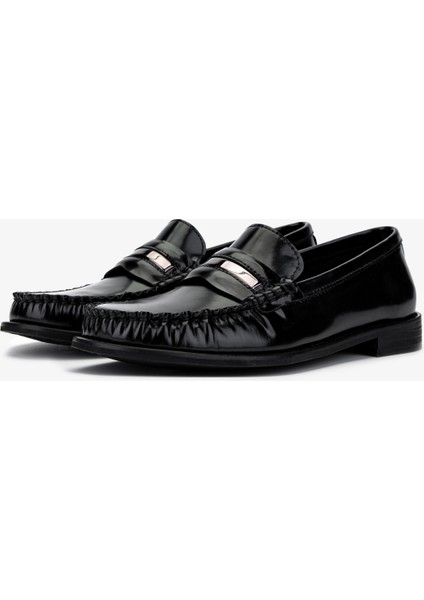 Kadın Siyah Açma Loafer Ayakkabı 937 Mng-09 Bn Ayk SK24-25 Sıyah Acma