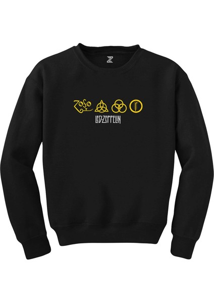 LED Zeppelin Zoso Yellow Siyah Sweatshirt