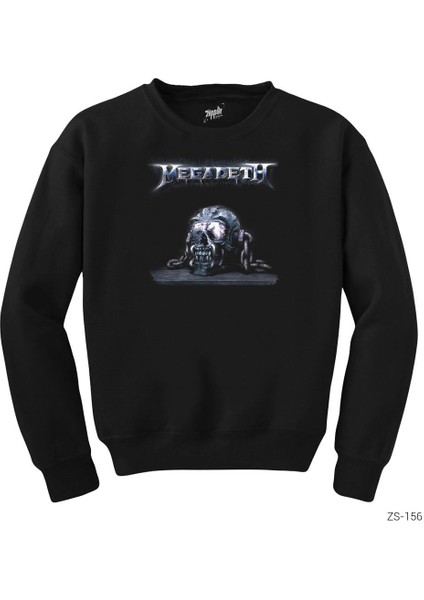 Megadeth Skull Chain Siyah Sweatshirt