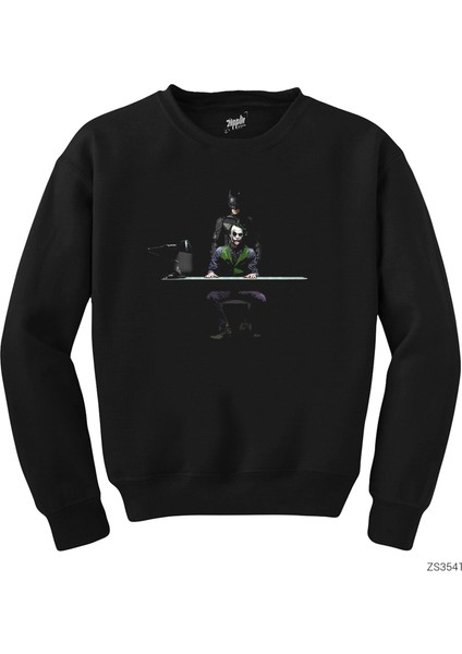 Batman And Joker Inquiry Siyah Sweatshirt