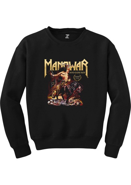 Manowar Into Glory Ride Siyah Sweatshirt