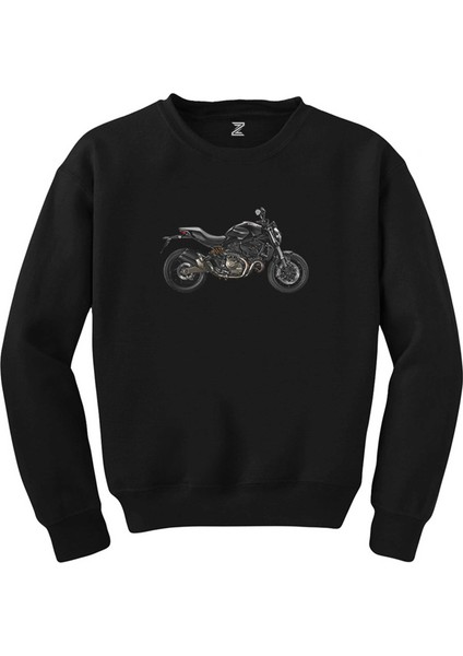 Ducati Monster Motosiklet Canavarı 821 Siyah Sweatshirt