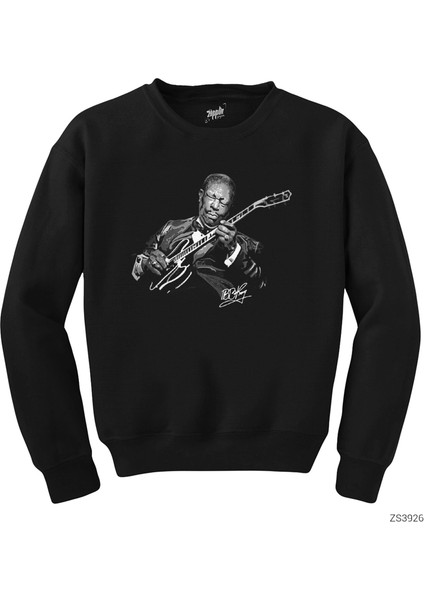 B B King Guitar Solo Siyah Sweatshirt