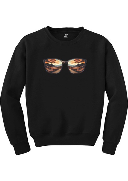 Highway Reflection Siyah Sweatshirt