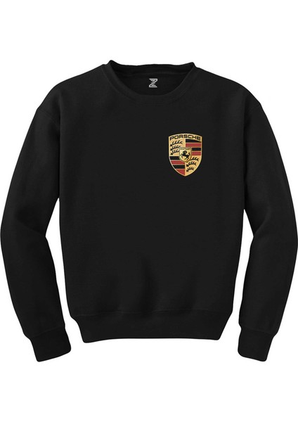 Porsche Logo Siyah Sweatshirt