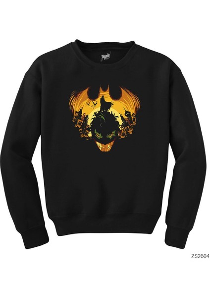 Batman And Joker Drawing Siyah Sweatshirt