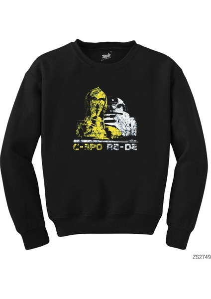 Star Wars C 30 And R2 D2 Siyah Sweatshirt