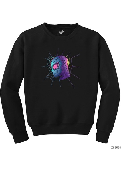 Spiderman Spider Web Siyah Sweatshirt