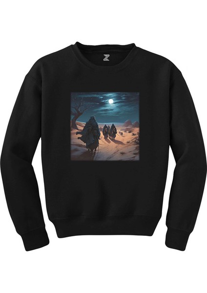 Caravan Advancing In The Moonlight Siyah Sweatshirt