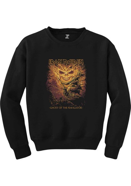Iron Maiden Ghost Of The Navigator Siyah Sweatshirt
