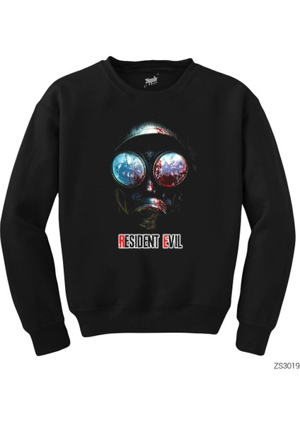 Resident Evil Gas Mask Siyah Sweatshirt