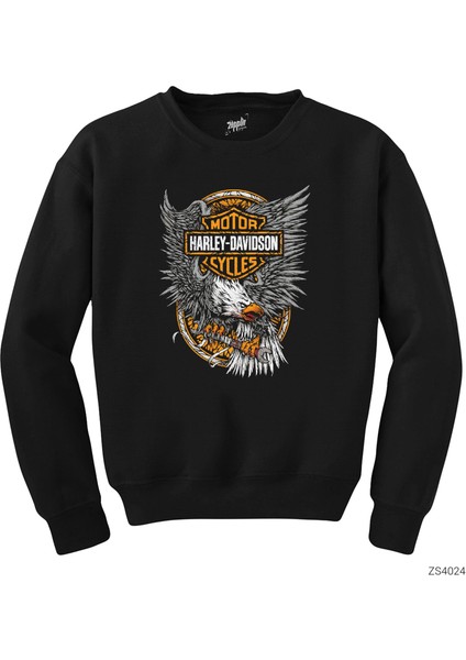 Harley Davidson Engineer Eagle Siyah Sweatshirt
