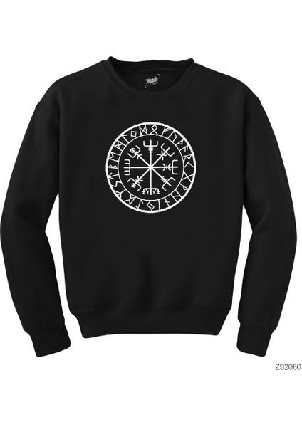 Vikings Vegvisir Siyah Sweatshirt