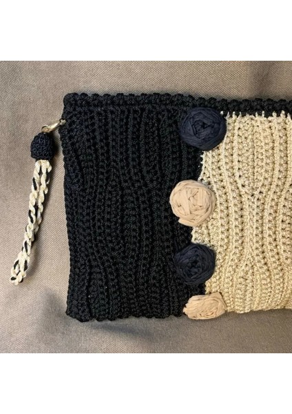 El Örgüsü Makrome Ip Tığ Işi Clutch Çanta