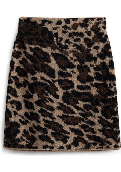 Leopar jakarlı mini etek IW6240004258074