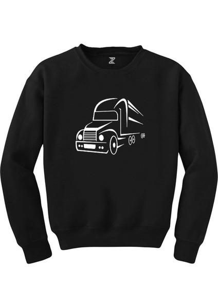Tır Silüet Siyah Sweatshirt