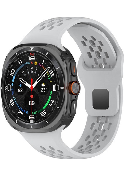 Galaxy Watch Ultra 47MM KRD-119 Delikli Tasarım Silikon Kordon-Gri