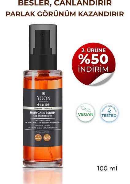 Durulanmayan Saç Bakım Serumu, Kabarma Karşıtı, Saç Tellerini Nemlendiren, Güçlendirici Serum 100ML