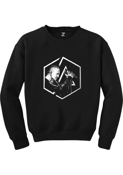 Linkin Park Chester Logo Siyah Sweatshirt