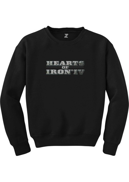 Hearts Of Iron Iv Silver Logo Siyah Sweatshirt