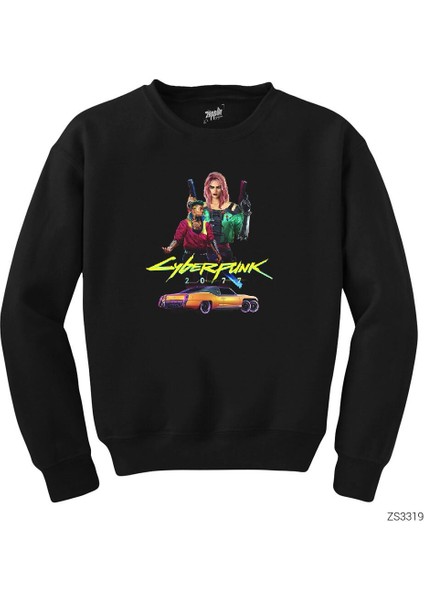 Cyberpunk Get Rich Or Die Siyah Sweatshirt